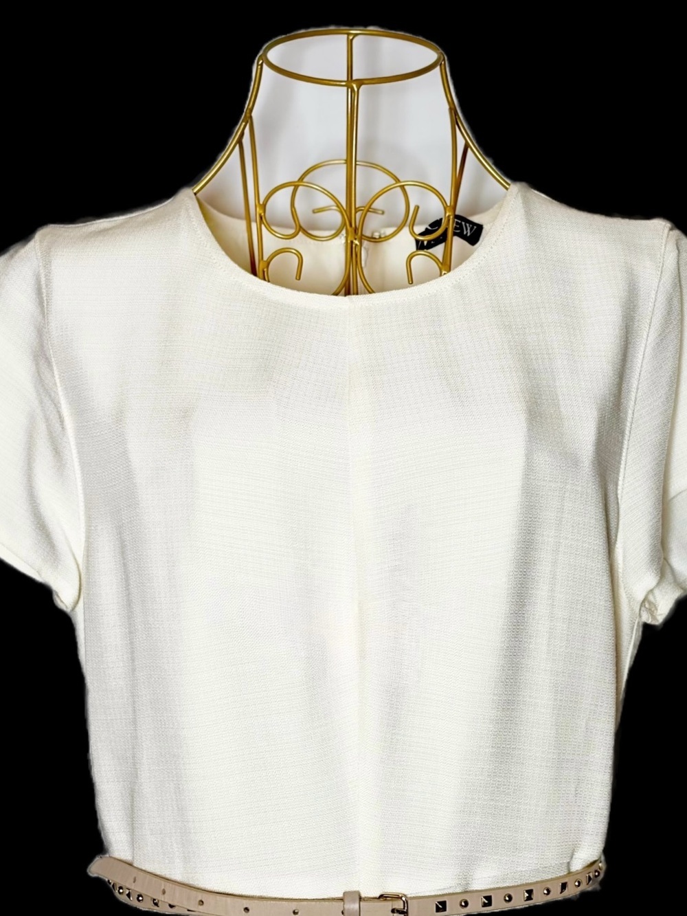 NWT J. Crew Ivory Viscose Short Sleeve Maxi Dress w/ Preowned J. Crew Belt M (8) - Picture 7 of 14